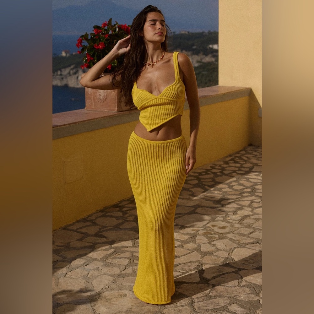 RIVA CROCHET MAXI SET IN ZAFFERANO Bydee Swim